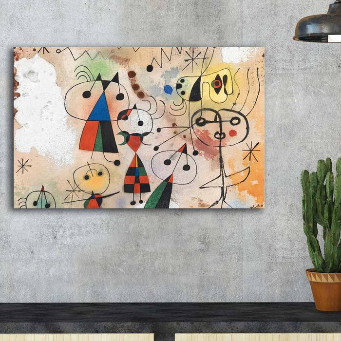 Wallity Cuadro Decorativo sobre Lienzo Carnaval de Arlequín de Joan Miró, 45 x 70 cm Wallity Cuadro Decorativo sobre Lienzo Carnaval de Arlequín de Joan Miró, 45 x 70 cm